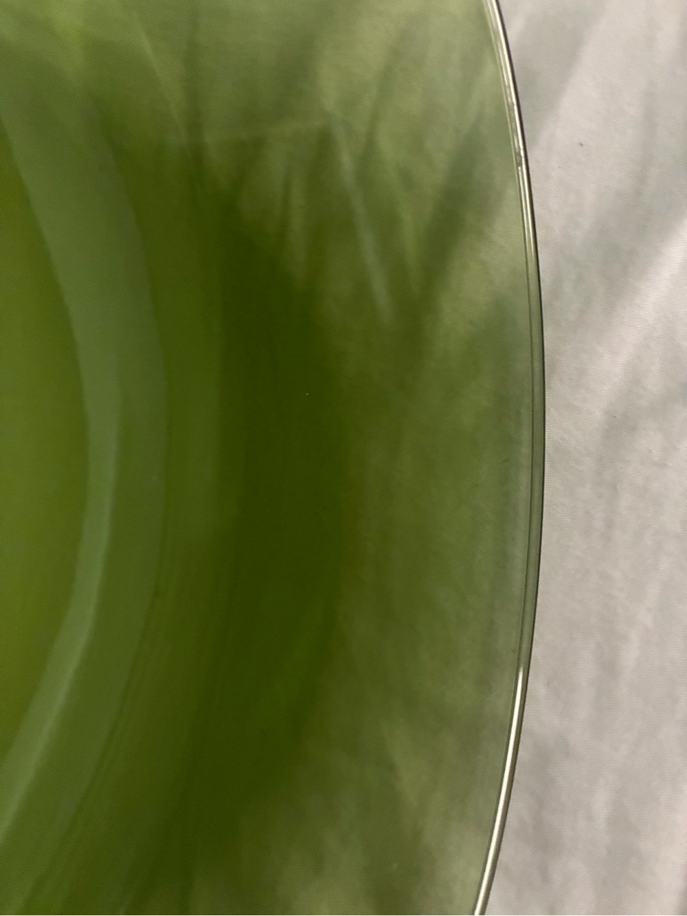 Vintage MCM Anchor Hocking Avocado Green Pinched Glass Chip & Dip Bowl Set 1970s - Picture 9 of 9